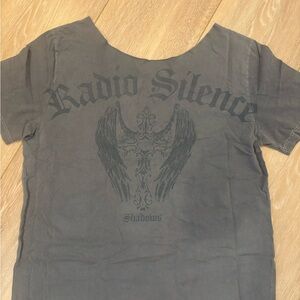 John Galt/ Brandy Melville Olive Gray Graphic Tee